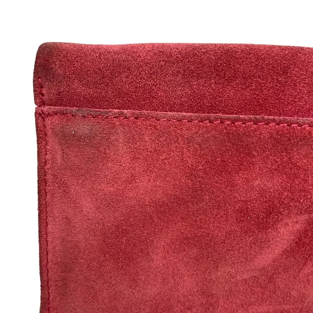 Banana Republic Womens Suede Pink Clutch Purse Studded Small Leather Bag